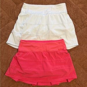 lululemon athletica White and Bright Pink Skirt Set